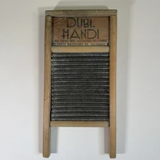 Vintage Dubl Handi Washboard Hand Clothes Washing Board Columbus 18"