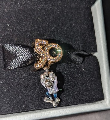 Disney Parks Pandora WDW 50th Anniversary Mickey Mouse Dangle Charm