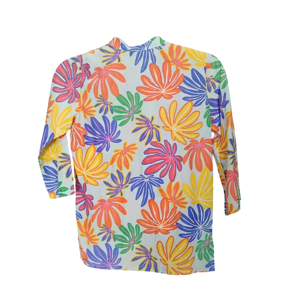 Top manga 3/4 estampado floral colorido J.McLaughlin para niñas talla 12 Foto 2 de 4