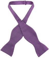 Antonio Ricci SELF TIE Bow Tie Solid PURPLE Color Ribbed Pattern Mens BowTie