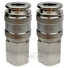 2 Pack Universal 1/4" Female NPT Air Compressor Hose Quick Connect Couplers