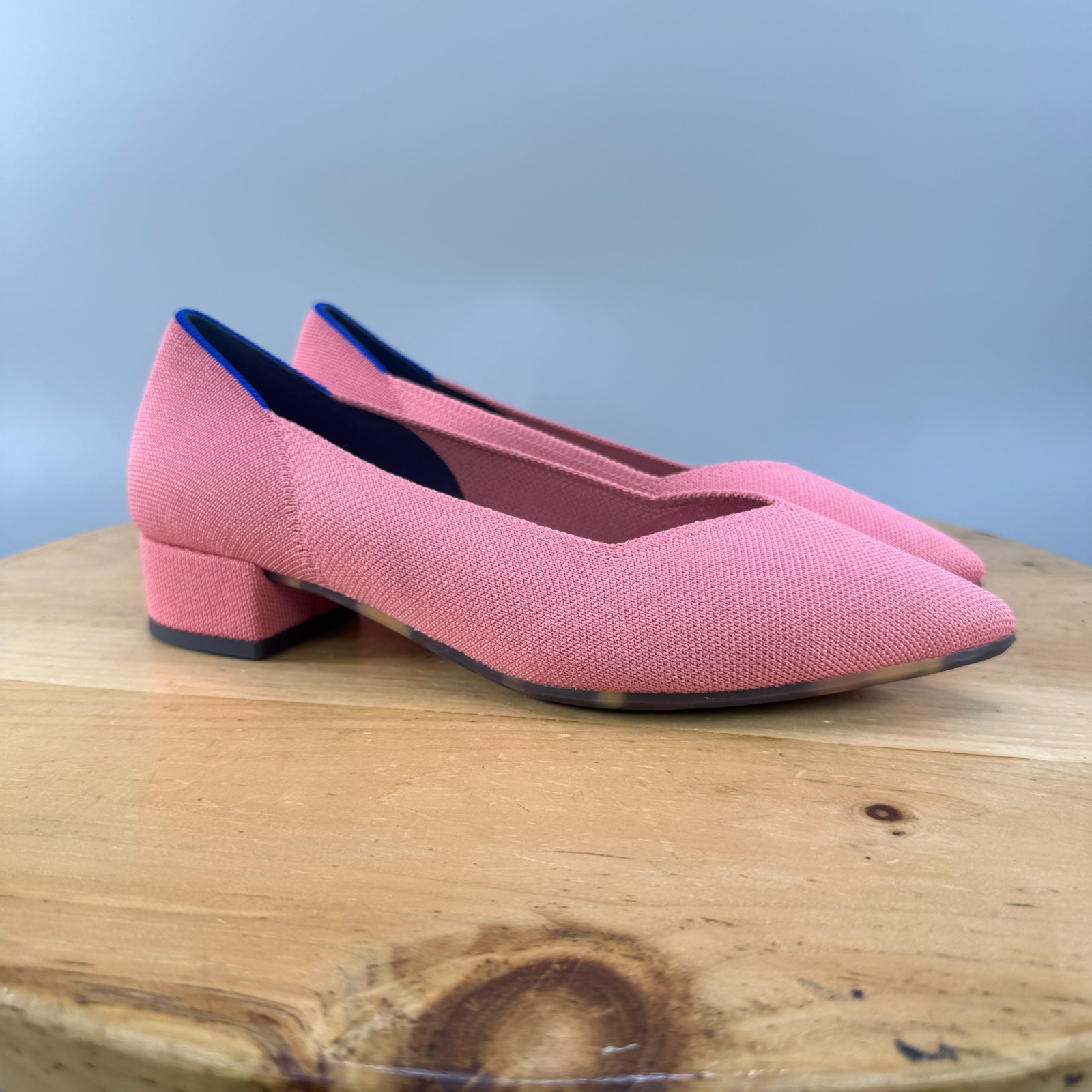 Rothy's The High Point Womens Size 8.5 Tulip Pink Knit Slip On Block Heels