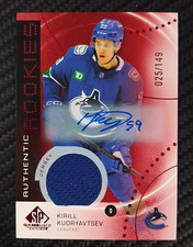 2026 UD SP Game Used Kirill Kudryavtsev Jersey /149 AUTO Rookie CANUCKS #AR-KK