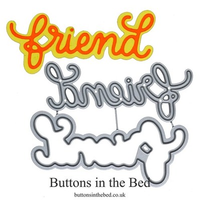 Layered Friend Spruch Metall Stanzschablone - Schrift Wort Stanze für Kartenherstellung