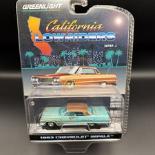 1/64 GREENLIGHT CALIFORNIA LOWRIDERS 1963 CHEVROLET IMPALA TURQUOISE & RUST