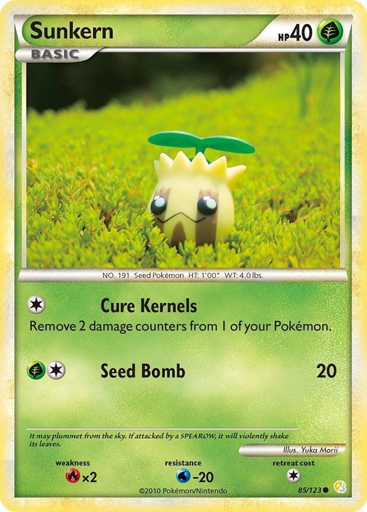 Sunkern 85/123 Common HeartGold SoulSilver Pokemon Moderately Played