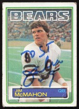 Jim McMahon Signed 1983 Topps Rookie Card #33 Chicago Bears (Damaged). rookie card picture