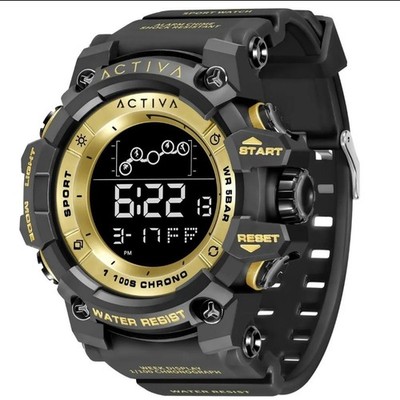 INVICTA Summit Men's Digital Sport Watch Black Gold Rubber Chronograph Alarm
