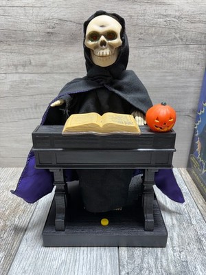 Gemmy Animated Grim Reaper Spooky Organ with Box  Great Balls Of Fire vintage