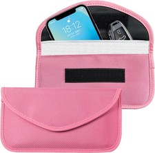 2PCS Faraday Bags for Keys Phones - Stylish Signal Blocking Protection in Pink