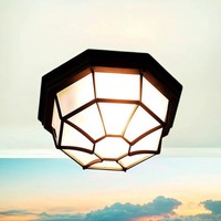 Deckenlampe AußEn IP44 Schwarz E27 Glas Aluminium Rustikal AußEnlampe Garten Hof