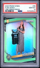 2025 Panini Prizm WNBA #85 Ajsa Sivka Rookie Lime Green Prizm PSA 10 #/225