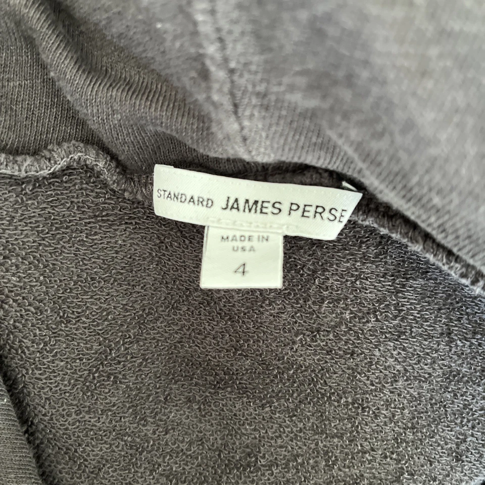 James Perse Pullover Sudadera con Capucha Talla 3 Pullover Sudadera Gris Hombre’s Prenda Teñida Foto 2 de 4
