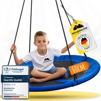 WolkenglÜCk® Schaukel Nestschaukel Tellerschaukel FüR Kinder Ø 60Cm Blau