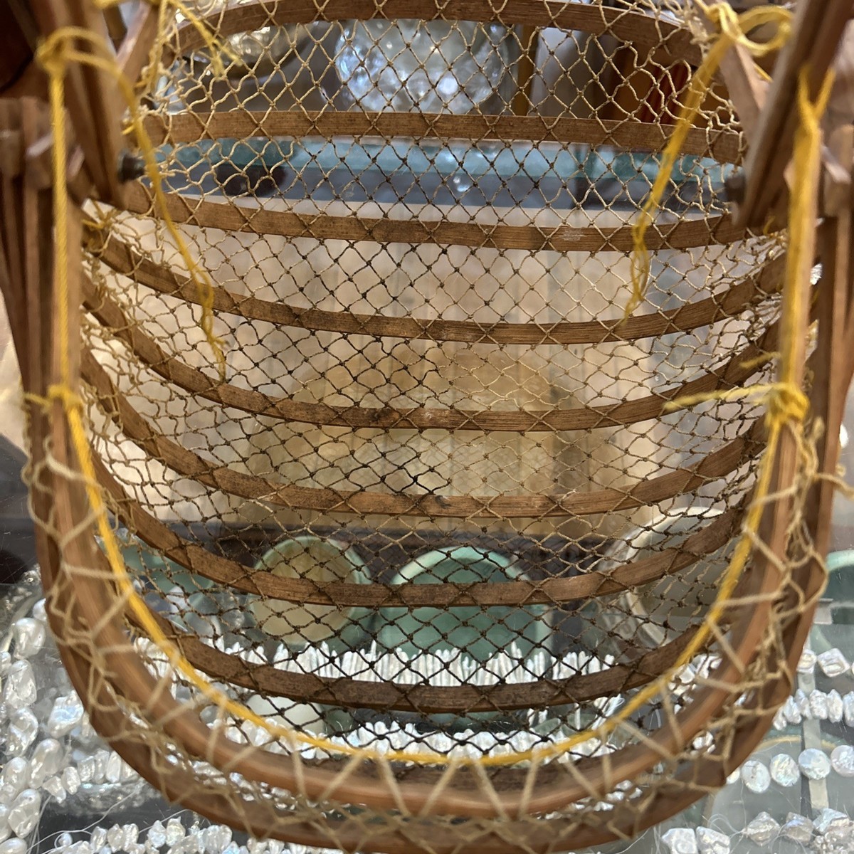 1960s vintage 籠バッグ 昭和期の買物籠 ヴィンテージ ラタンかごバッグ 籐編みのワン
