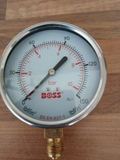 Boss Pressure Gauge  3/8" BSP Thread 0-10 Bar 0-150Ibf/