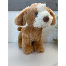Sound And Light Animatronics Plush Dog Brown Blue Eyes Stuffed Animal Toy