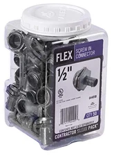 Halex 04405B Flex Screw-in Connector 50/CCP, 1/2", Silver