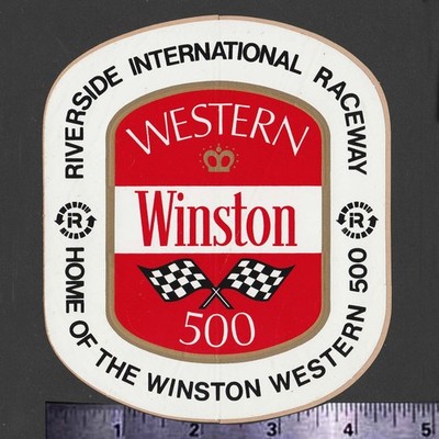 WINSTON Western 500 Riverside Raceway - Orig Vintage Racing Decal/Sticker NASCAR