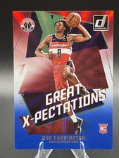 2024-25 Donruss Basketball Bub Carrington #18 Great X-Pectations Blue /35 Rookie