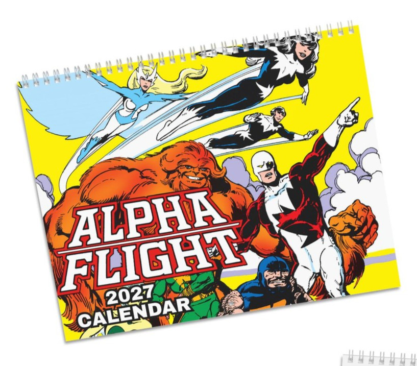Alpha Flight Calendar (2027) - Marvel Comics John Byrne Art Northstar Guardian