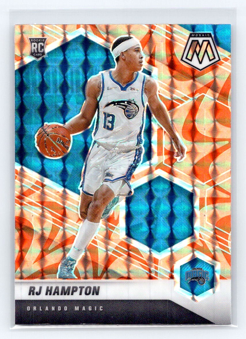 2020-21 Panini Mosaic #233 RJ Hampton Mosaic Reactive Orange RC Magic