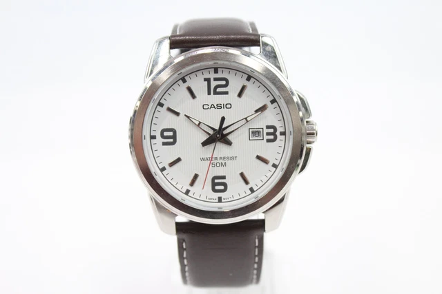 25 Casio Steel Water Resist 50m Watch Quartz WORKING