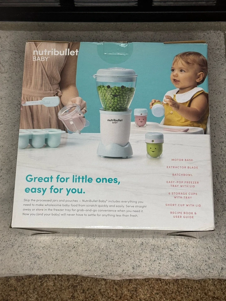 NutriBullet Baby Food Maker System Light Blue Open Box 3 Cups Clean Tested - Image 2 of 4
