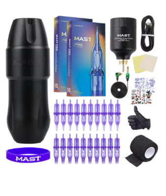 Mast Tour Pro Plus Tattoo Machine Set Brushless Motor 4.0mm Stroke Short Pen