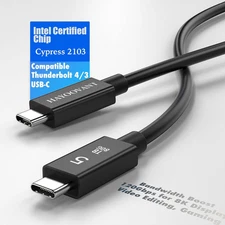 Thunderbolt 5 USB-C 5.0 Cable 3.3 ft 80Gbps PD 240W 16K Video Display UHD USK