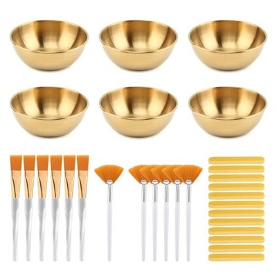 30Pcs Esthetician Supplies for Facials Set 6 Facial Bowls Esthetician 6* Gold