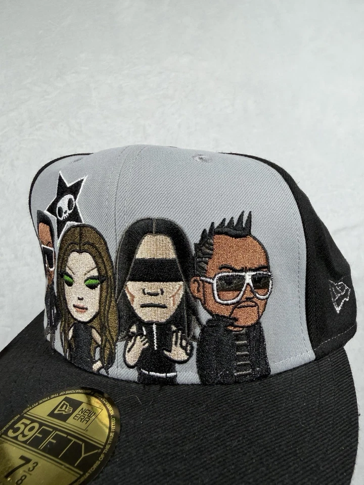 NUEVA ERA 59FIFTY GUISANTES DE OJOS NEGROS TOKIDOKI SOMBRERO AJUSTADO LIMITADO NEGRO 7 3/8 Foto 3 de 4