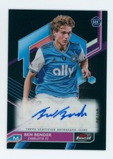 2023 Ben Bender Topps Finest MLS Black Charlotte FC Autographed Rookie Card 6/10. rookie card picture
