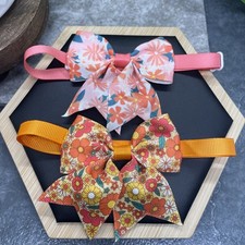 2 PC Bowtie Collar Bow Floral Bowknot Small Medium Dog Cat Pet New Free Ship 22