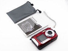 Waterproof Digital Camera Dual Screen - 1080p 24MP  - Red