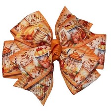 Pumpkin Spice Latte Pinwheel Bow