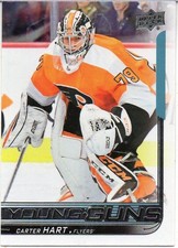 2018-19 Upper Deck -   Carter Hart's .   Young Guns .   rookie card  # 491. rookie card picture