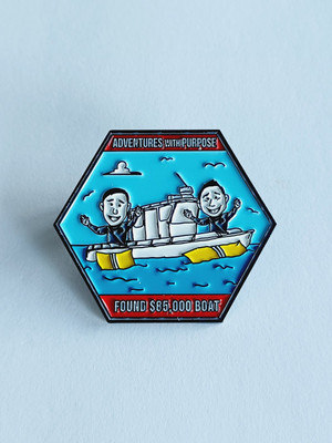 AWP Adventures with Purpose Found $85,000 Boat 2021 Collector Tac Label Pin