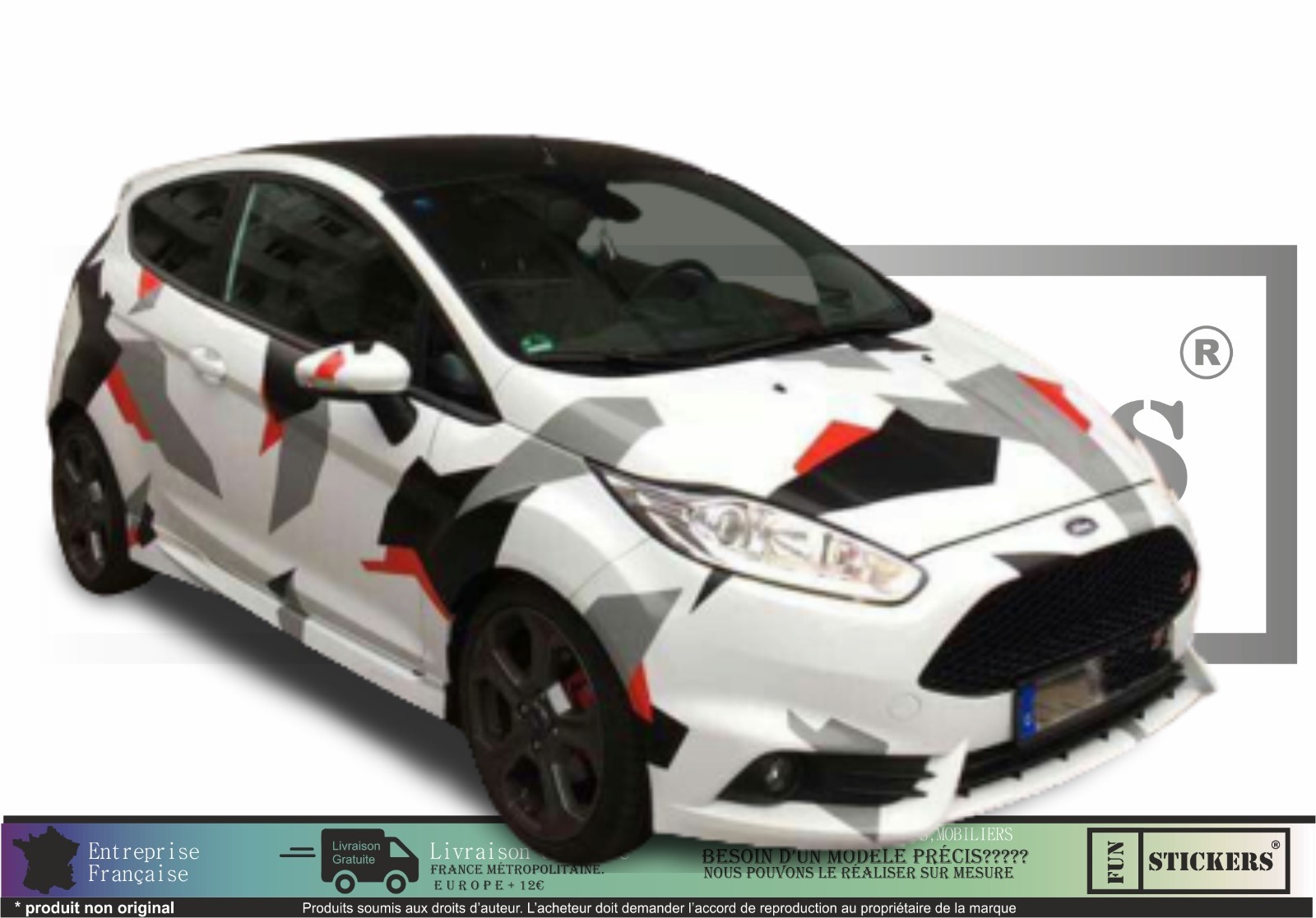 Autocollant Ford Fiesta Sport decoration camouflage pour affirmer votre style en ville