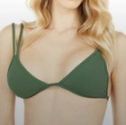 Volcom Green Triangle Bikini Top Minimalist Swimwear Size Small  — photo 2