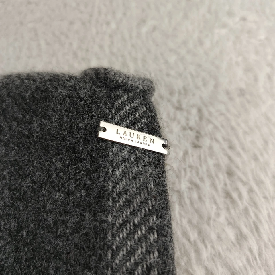 Suéter xale Lauren Ralph Lauren etiqueta preta cinza tamanho único novo com etiquetas - Imagem 4 de 4