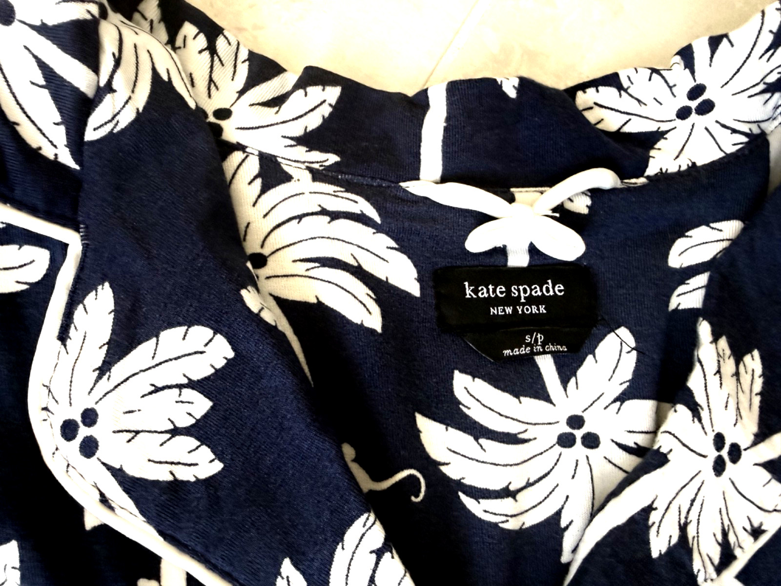 NWT Kate Spade New York Palm Printed Short Sleeve Knit Shorty Pajama Set S thumbnail 7