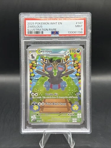 2025 POKEMON WHT EN-WHITE FLARE ILLUSTRATION RARE #147 ZWEILOUS PSA 9