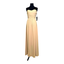Lulu's Moonlight Serenade Beige Strapless Maxi Dress size L
