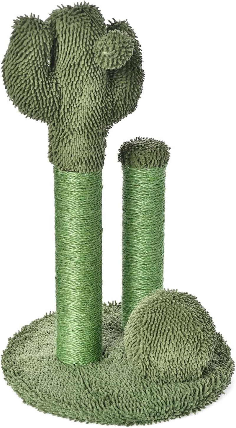 Tiragraffi per Gatti Da Interno, a Forma Di Cactus, Con Tre Tronchetti, Grande, 