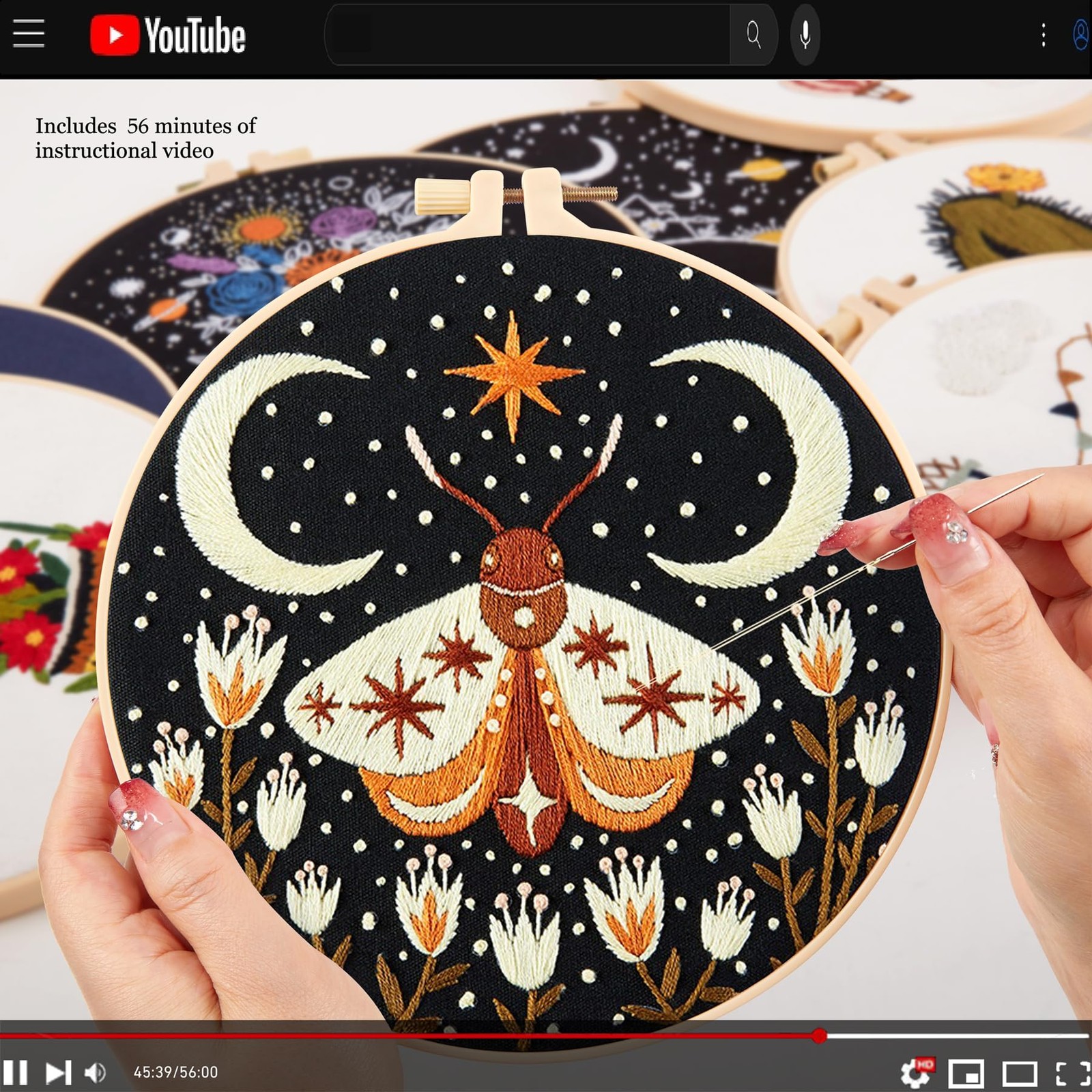 Hand Embroidery Starter Kits for Beginners Adults, Counted Stamped Cross Sti...