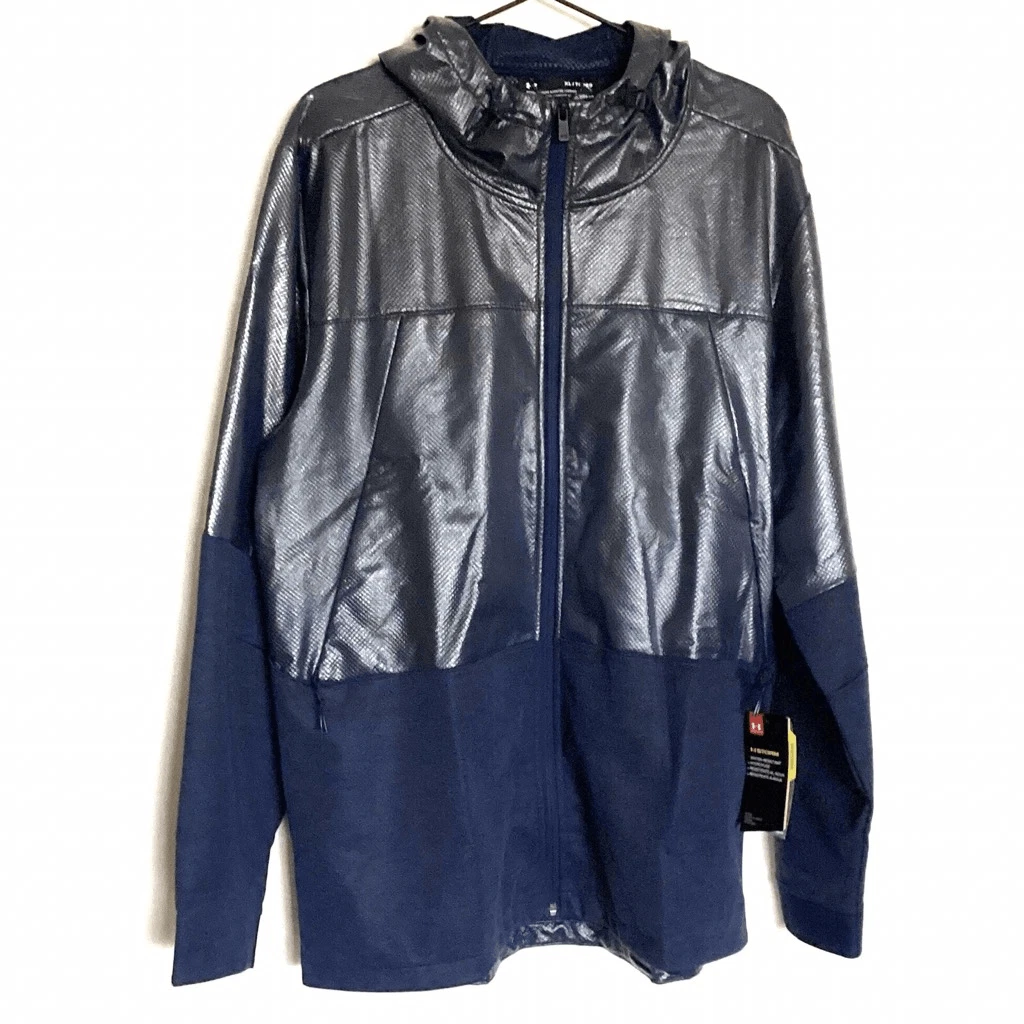 NEW Under Armour Storm Blue Hybrid Hooded Windbreaker SZ XL
