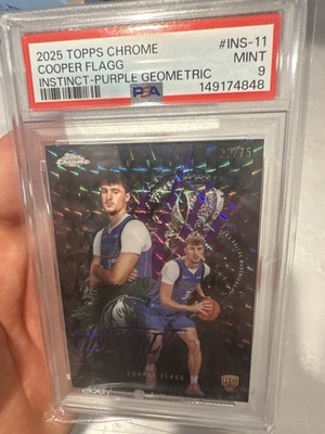 2025-26 Topps Chrome - Instinct Purple Geo Cooper Flagg Rookie Card Psa 9 22/75