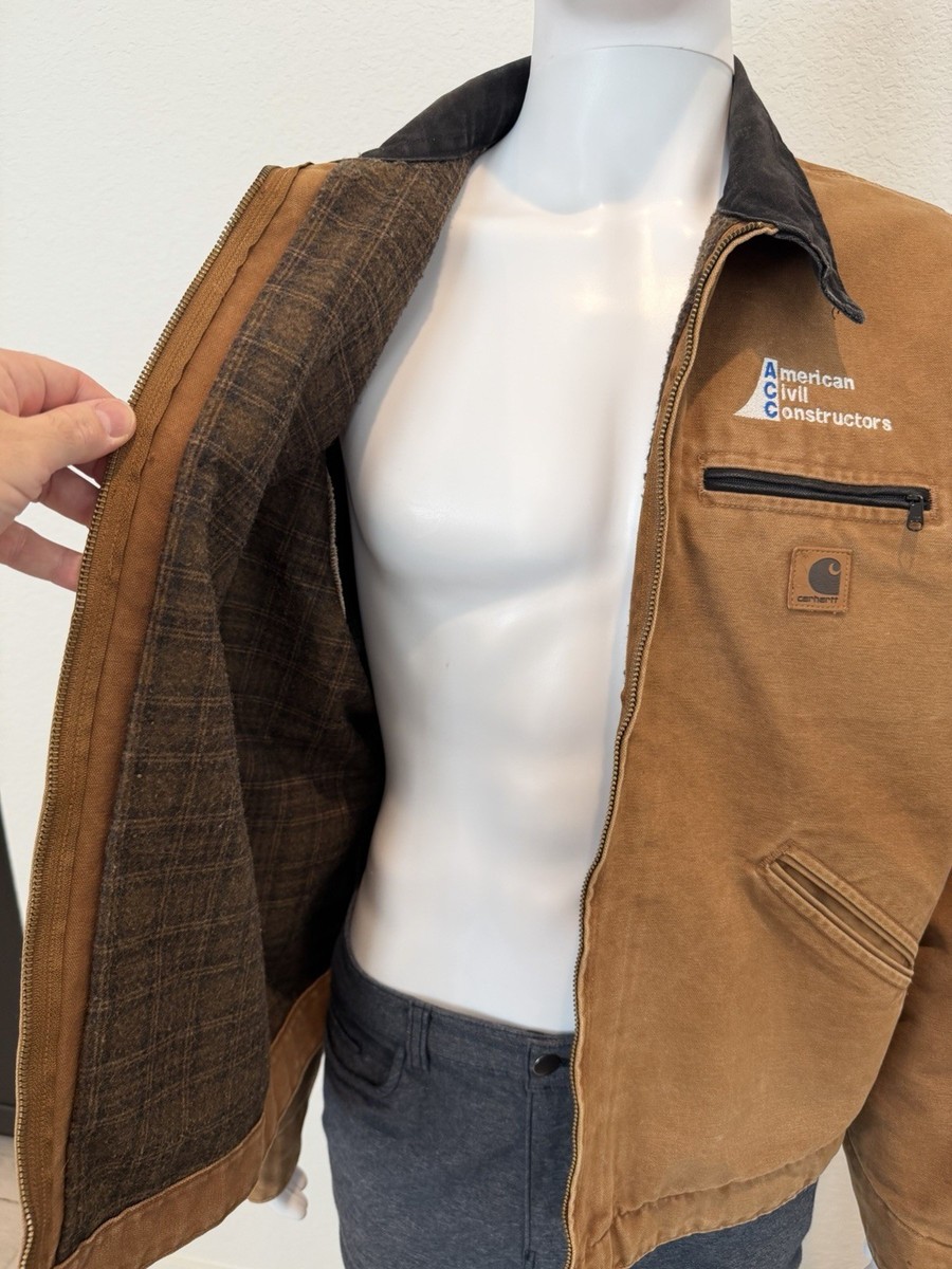 ジャケット・アウター carharrt YY J97 BRN Vintage Carhartt Blanket Lined Canvas Detroit Jacket J97 BRN