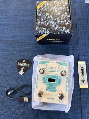 Donner Circle Looper Pedal Drum Machine - 2 in 1 Stereo Guitar Loop - White